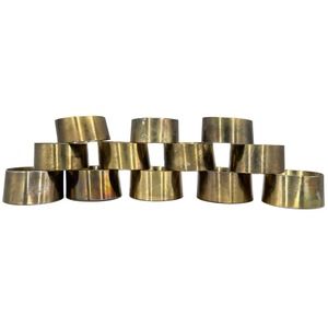 Brass Napkin Rings Modernist Slanted Design Gold Dining Table '70s Set of 12